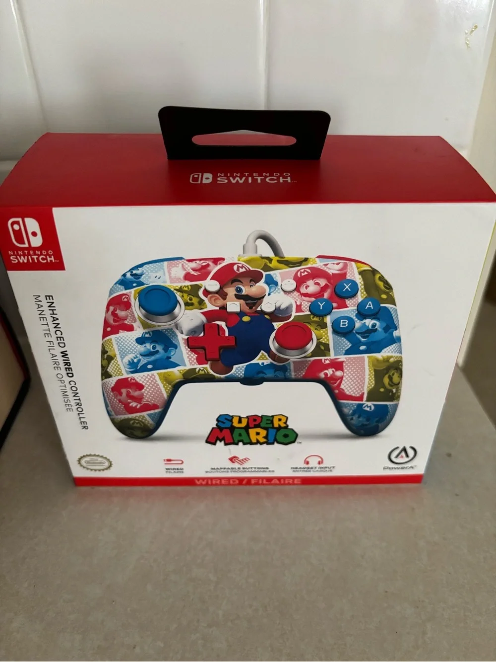 Nintendo Super Mario Wired Controller - Red Blue Yellow Green